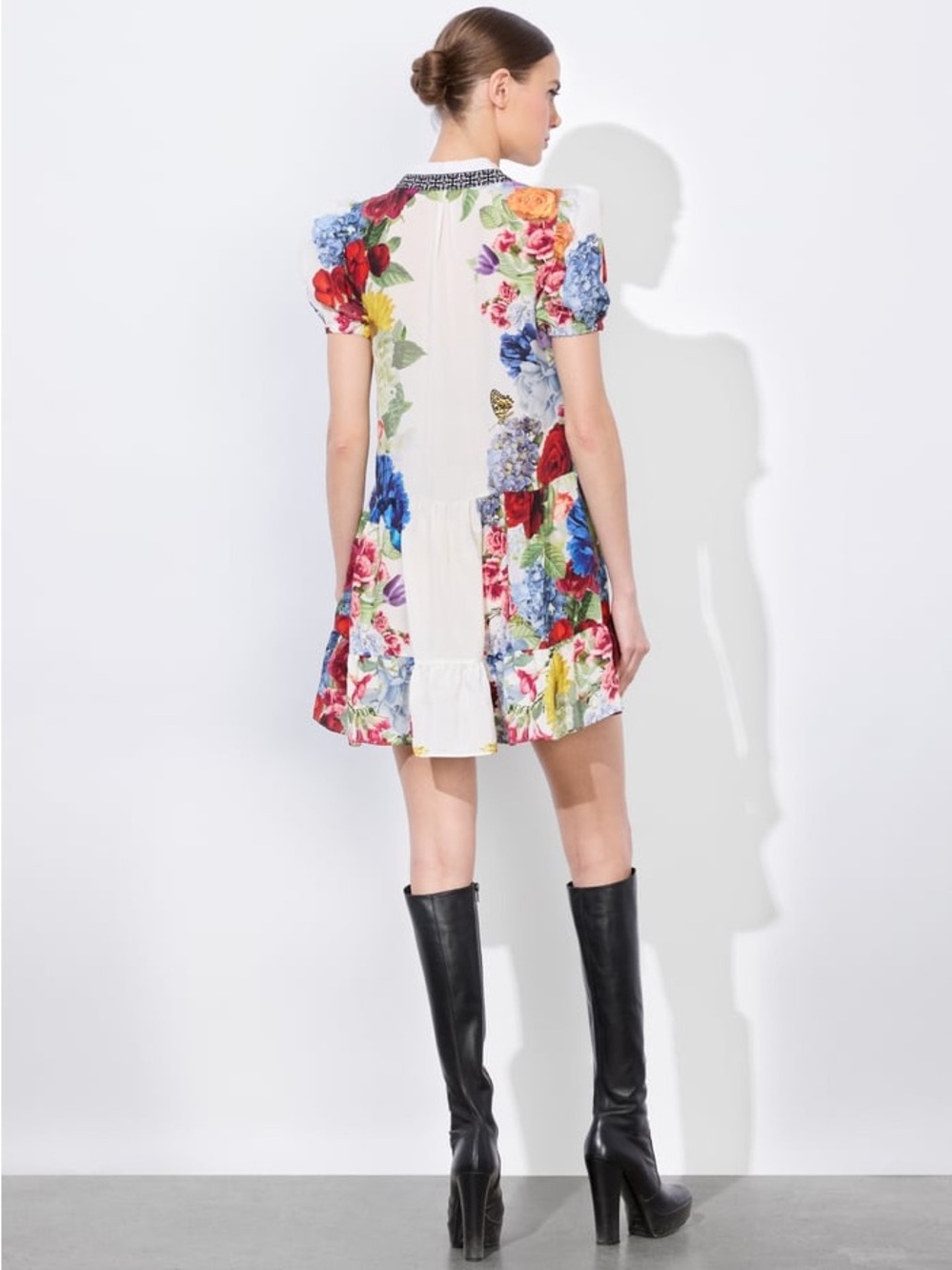Alice + Olivia Claire Floral Mini Dress Puff Sleeve Shift Size Small NWOT - Picture 16 of 16